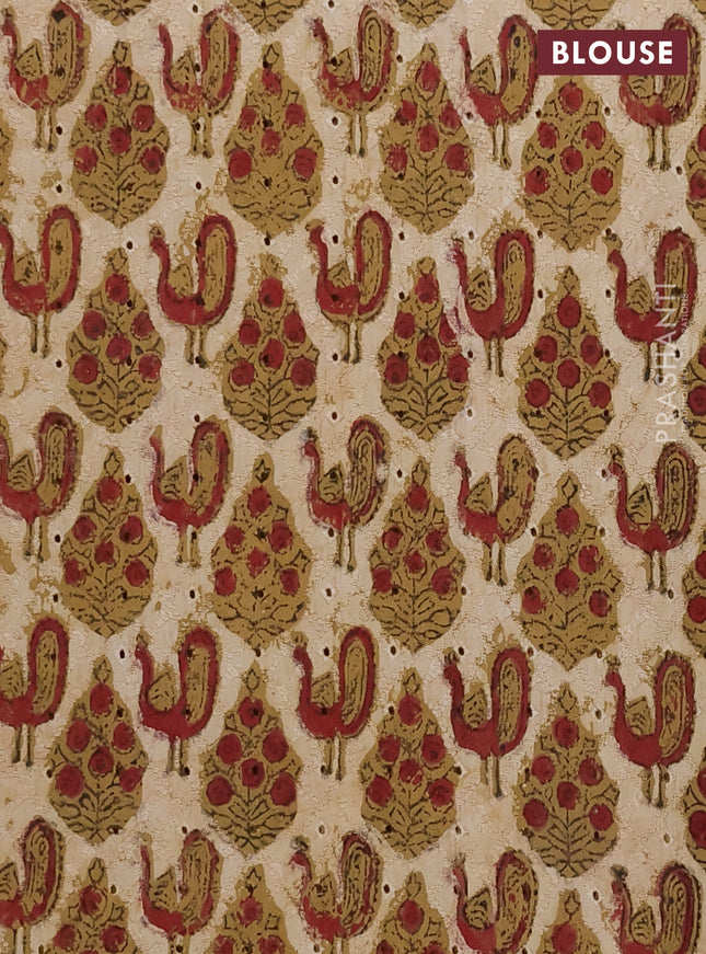 Semi chanderi saree sandal and sandal with plain body and zari woven border