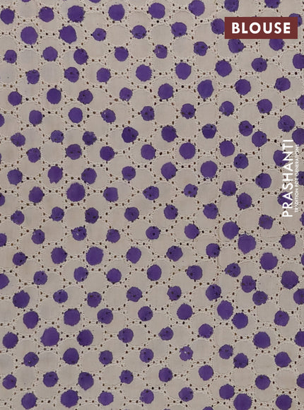 Semi chanderi saree lavender and beige with plain body and zari woven border