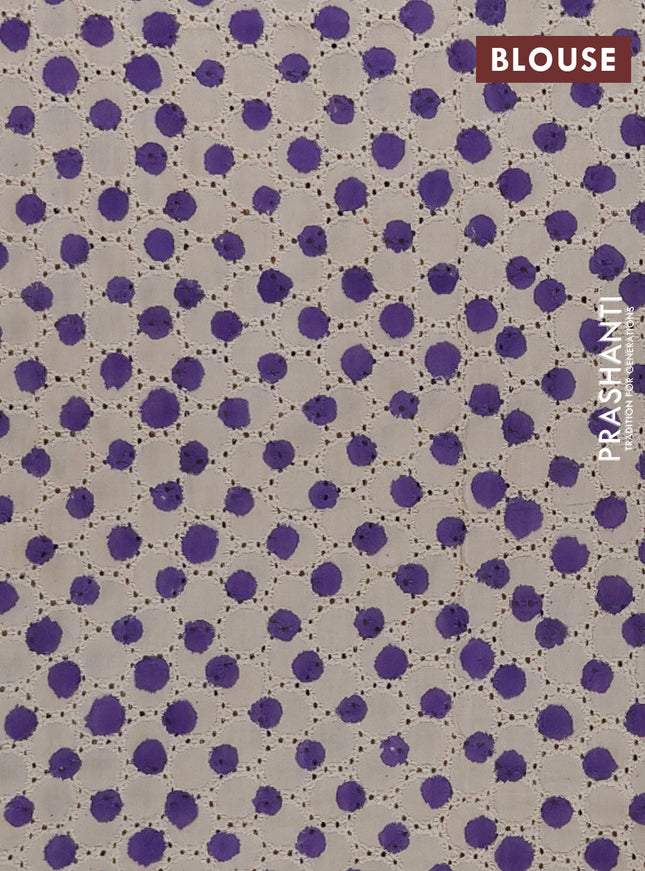 Semi chanderi saree lavender and beige with plain body and zari woven border
