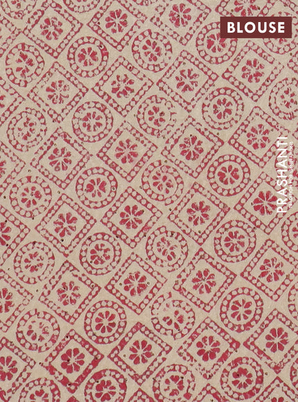 Semi chanderi saree maroon and beige with plain body and zari woven border