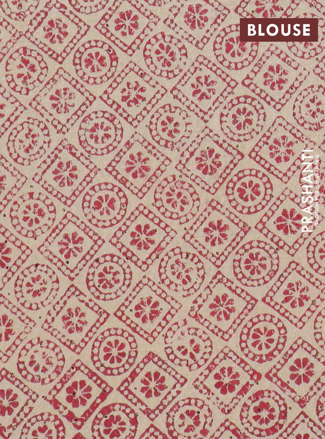 Semi chanderi saree maroon and beige with plain body and zari woven border