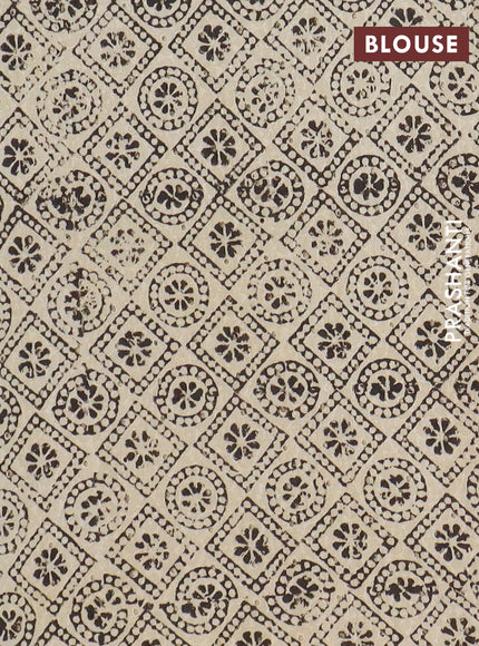Semi chanderi saree coffee brown and beige with plain body and zari woven border