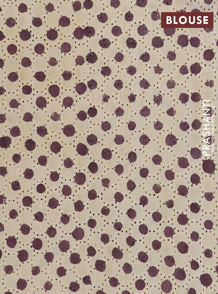 Semi chanderi saree coffee brown and beige with plain body and zari woven border