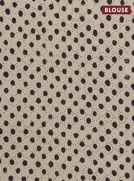 Semi chanderi saree coffee brown and beige with plain body and zari woven border