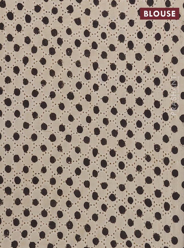 Semi chanderi saree coffee brown and beige with plain body and zari woven border