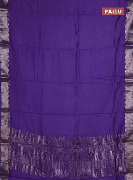 Semi chanderi saree lavender and beige with plain body and zari woven border