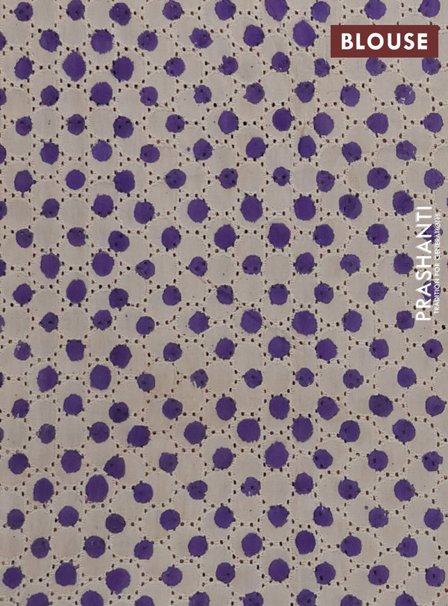 Semi chanderi saree lavender and beige with plain body and zari woven border