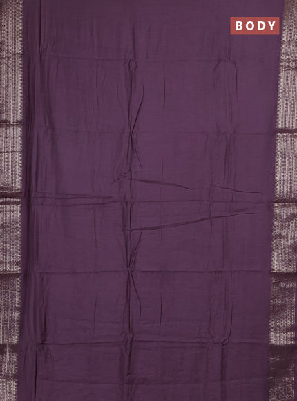 Semi chanderi saree pastel purple and beige with plain body and zari woven border