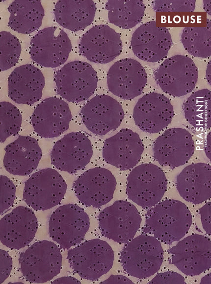 Semi chanderi saree pastel purple and beige with plain body and zari woven border