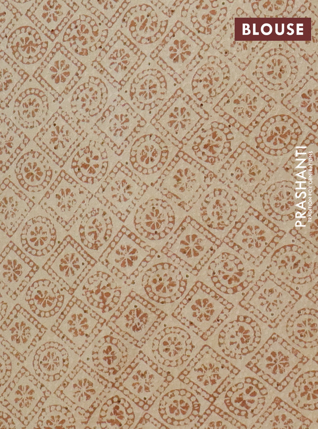 Semi chanderi saree dark sandal and beige with plain body and zari woven border