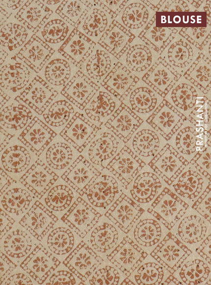 Semi chanderi saree sandal and beige with plain body and zari woven border