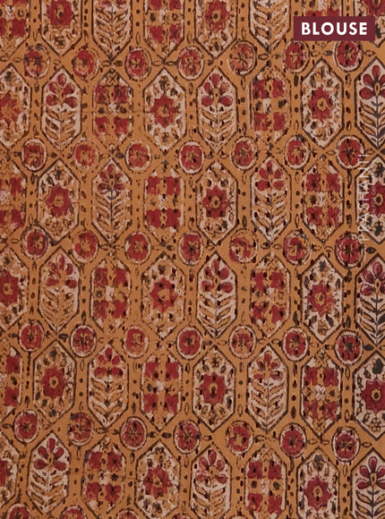 Semi chanderi saree rust shade and beige with plain body and zari woven border