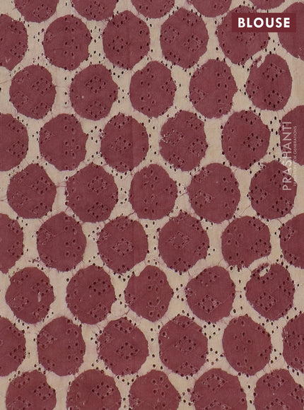 Semi chanderi saree brown and beige with plain body and zari woven border