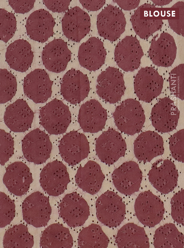 Semi chanderi saree brown and beige with plain body and zari woven border