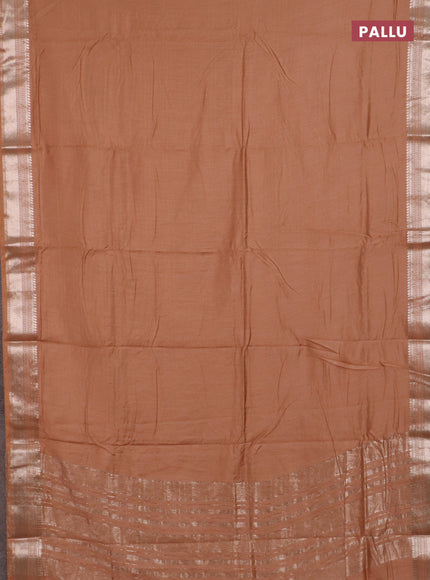 Semi chanderi saree sandal and sandal with plain body and zari woven border