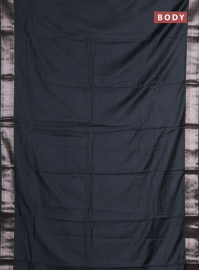Semi chanderi saree green and light green with plain body and zari woven border