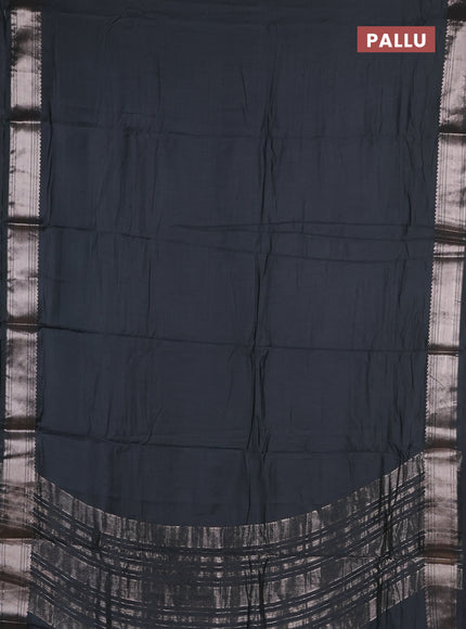 Semi chanderi saree green and light green with plain body and zari woven border