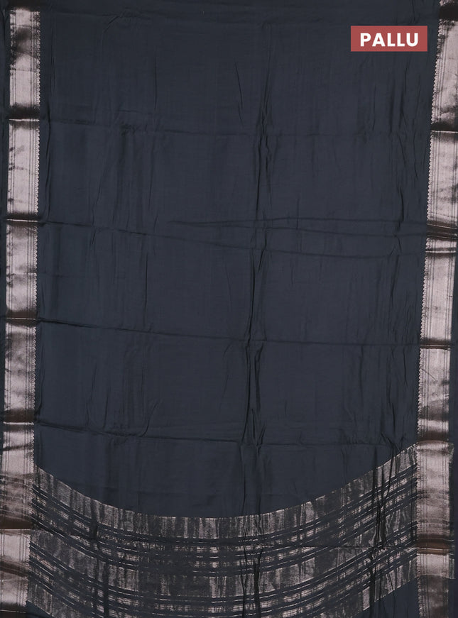 Semi chanderi saree green and light green with plain body and zari woven border