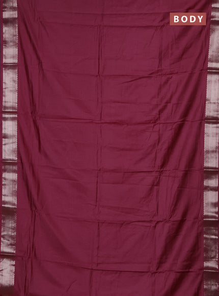 Semi chanderi saree mauve pink and pink with plain body and zari woven border