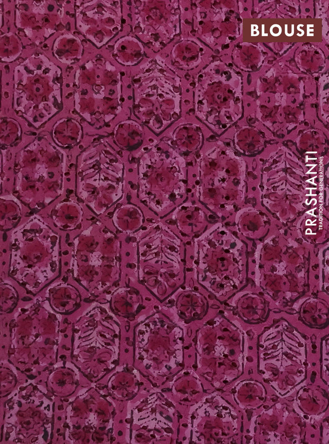 Semi chanderi saree mauve pink and pink with plain body and zari woven border