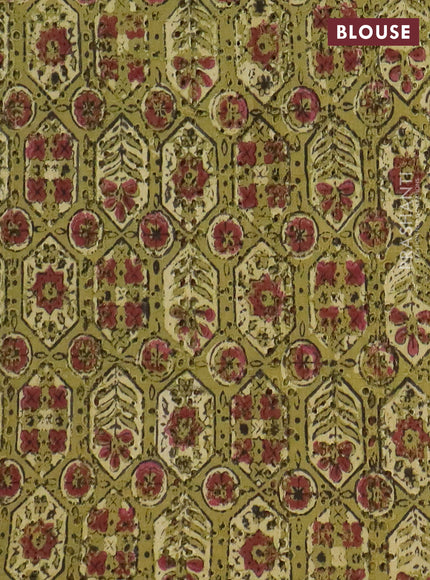 Semi chanderi saree mehendi green and light green with plain body and zari woven border