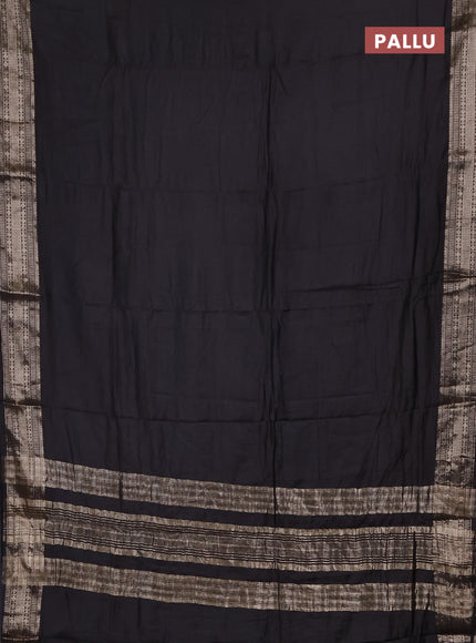 Semi chanderi saree coffee brown and beige with plain body and zari woven border