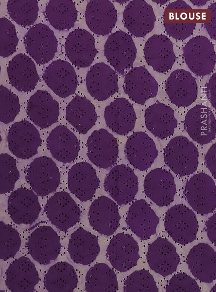 Semi chanderi saree purple with plain body and zari woven border