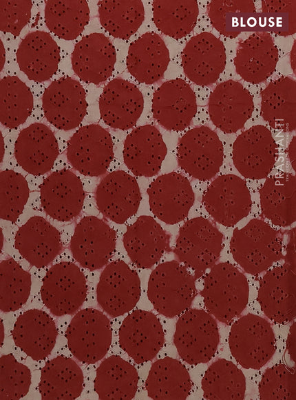 Semi chanderi saree rust shade with plain body and zari woven border