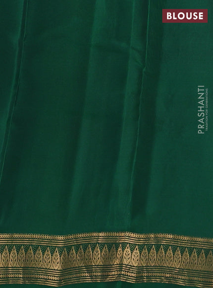 Kanchipuram silk saree dark blue and green with zari woven buttas and zari woven border