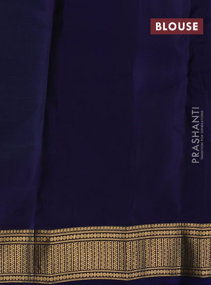 Kanchipuram silk saree green and blue with zari woven buttas and zari woven border