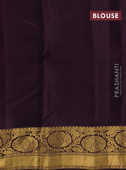 Kanchipuram silk saree rustic orange and wine shade with zari woven buttas and rich zari woven border