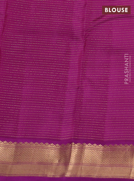 Kanchipuram silk saree cream and purple with allover small zari checks & buttas and rich zari woven korvai border