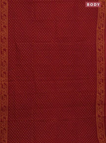 Sungudi cotton saree maroon with allover butta prints and printed border