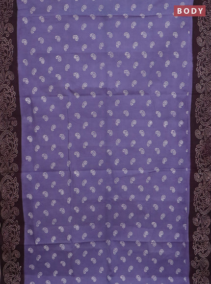 Sungudi cotton saree grey and wine shade with allover batik prints and printed border