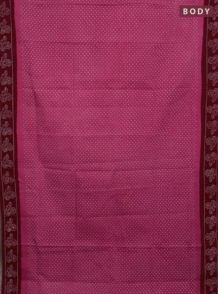 Sungudi cotton saree mauve pink and maroon with allover butta prints and printed border