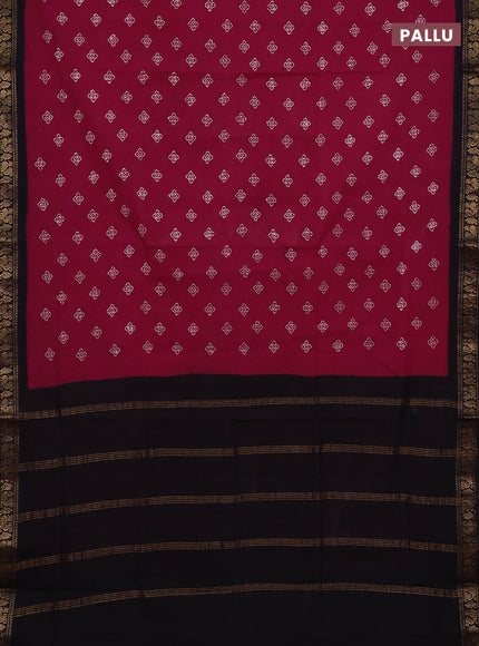 Sungudi cotton saree pink and navy blue with allover batik prints and zari woven border
