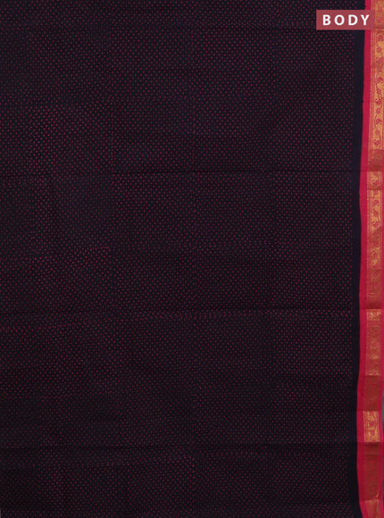 Sungudi cotton saree navy blue and pink with allover butta prints and zari woven border