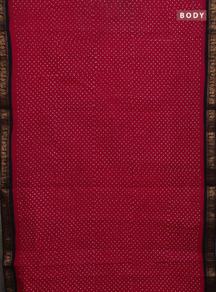Sungudi cotton saree pink and coffee brown with allover batik prints and zari woven border