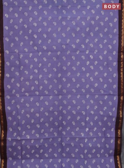 Sungudi cotton saree grey and wine shade with allover batik prints and zari woven border