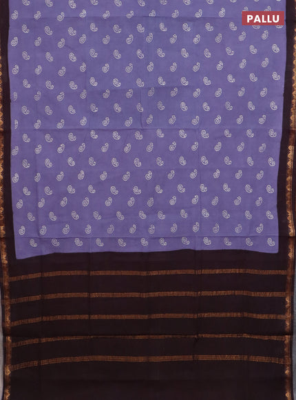 Sungudi cotton saree grey and wine shade with allover batik prints and zari woven border