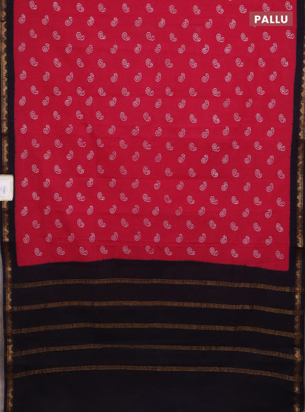 Sungudi cotton saree pink and black with allover pasisly butta prints and zari woven border