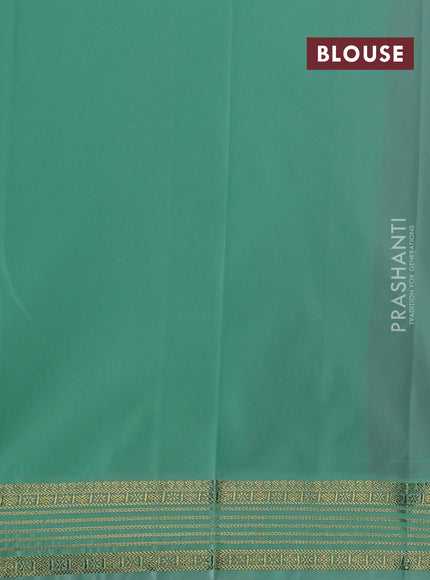 Semi kanchipuram silk saree pink and teal green shade with zari woven buttas and zari woven korvai border