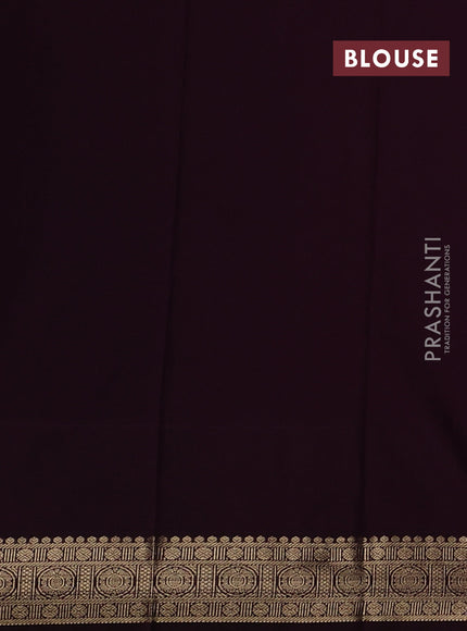 Semi kanchipuram silk saree rust shade and wine shade with allover zari weaves & buttas and zari woven korvai border