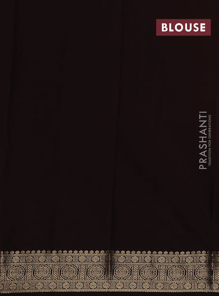 Semi kanchipuram silk saree red and coffee brown with allover zari weaves & buttas and zari woven korvai border