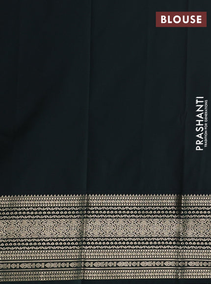 Semi kanchipuram silk saree red and bottle green with allover zari weaves & buttas and zari woven korvai border