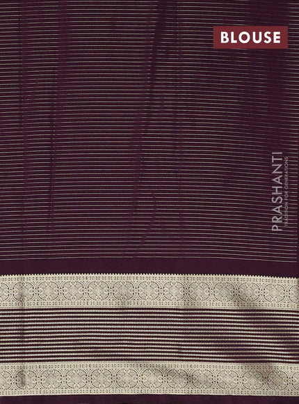 Semi kanchipuram silk saree pista green and wine shade with allover zari weaves & buttas and zari woven border