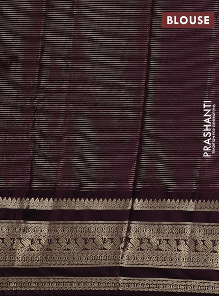 Semi kanchipuram silk saree reddish pink and wine shade with allover zari weaves & buttas and zari woven korvai border