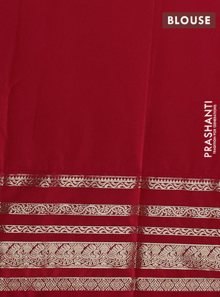 Semi kanchipuram silk saree cream and pink with allover zari weaves & buttas and zari woven korvai border