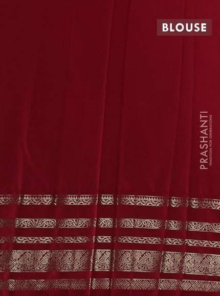 Semi kanchipuram silk saree mango yellow and pink with allover zari weaves & buttas and zari woven korvai border
