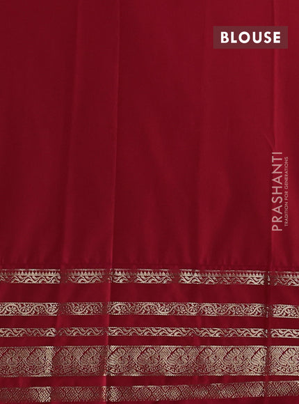 Semi kanchipuram silk saree dark blue and pink with allover zari weaves & buttas and zari woven korvai border